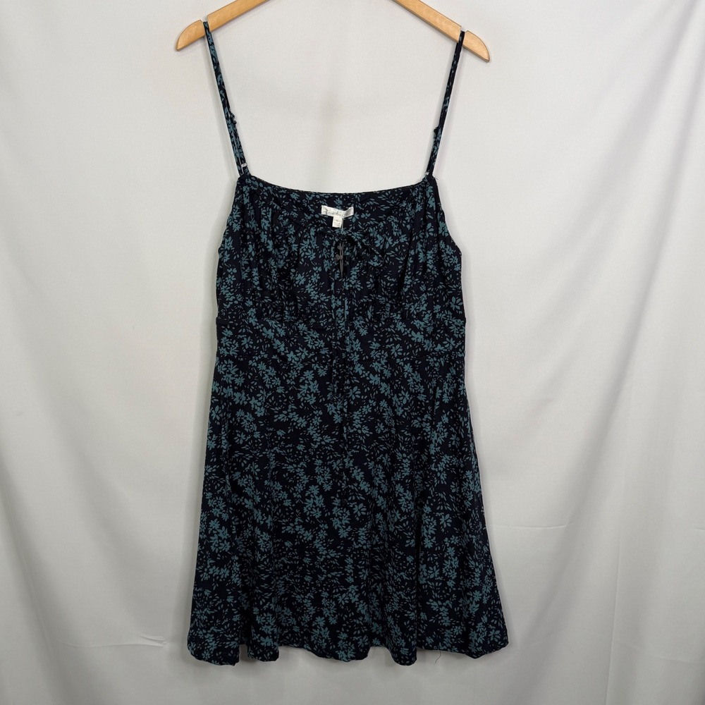 Nine Britton Vera Sleeveless Dress Navy Teal Floral Mini Keyhole XL NWT - Picture 3 of 8